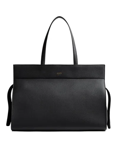 Khaite Crosby Textured-leather Tote In Black