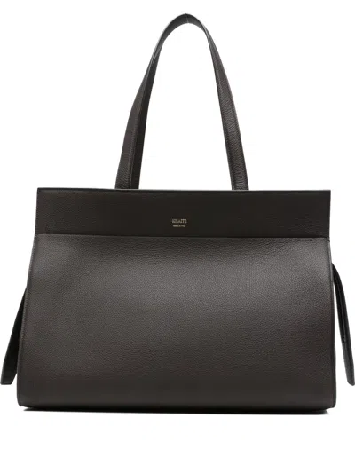 Khaite Crosby Leather Tote Bag In Brown