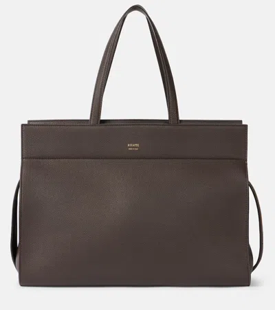 Khaite Crosby Leather Tote Bag In Brown