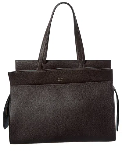 Khaite Crosby Leather Tote In Brown