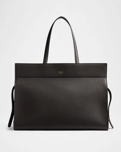 Khaite Crosby Sports Leather Tote Bag In Brown