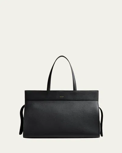 Khaite Crosby Sports Leather Tote Bag In Black