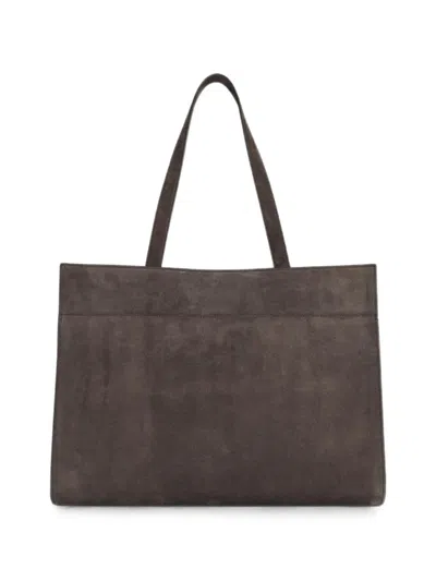 Khaite Crosby Suede Tote Bag In Brown