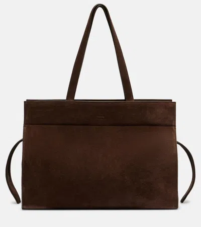 Khaite Crosby Suede Tote Bag In Brown