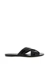 Khaite Liria Glossed-leather Sandals In Black