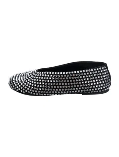Pre-owned Khaite Crystal Crystal Embellishments Ballet Flats In Black/silver