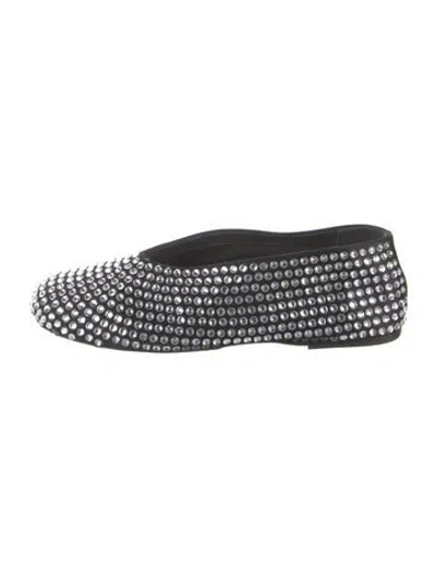Pre-owned Khaite Crystal Crystal Embellishments Flats In Black