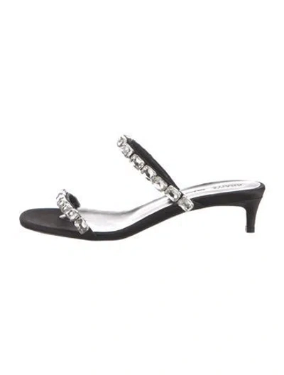Pre-owned Khaite Crystal Embellishments Sandals In Black
