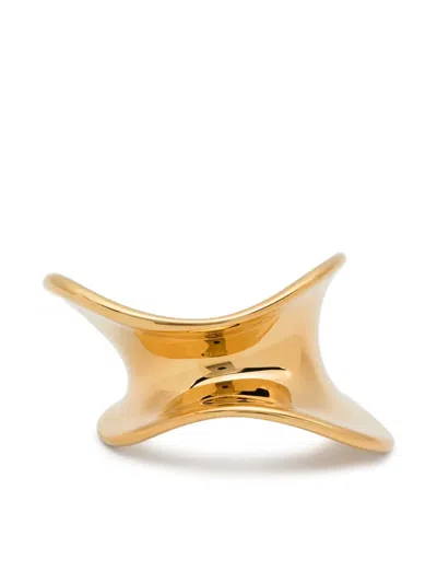 Khaite Curved Brass Bracelet In Gold
