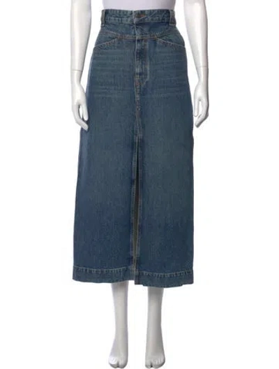 Pre-owned Khaite Cutout Accent Long Skirt In Blue