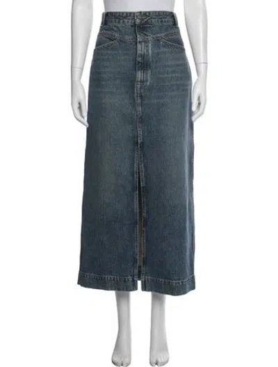 Pre-owned Khaite Cutout Accent Long Skirt In Blue