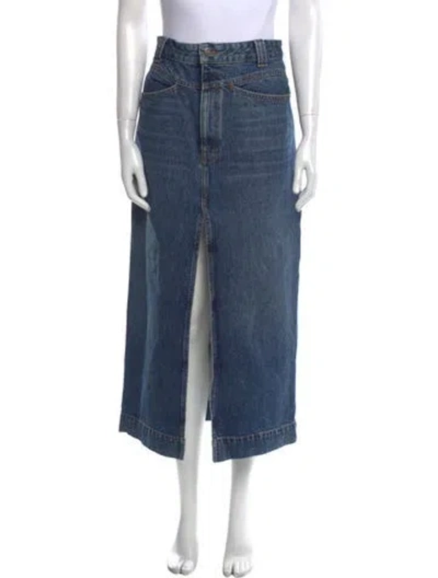 Pre-owned Khaite Cutout Accent Midi Length Skirt In Blue