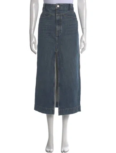Pre-owned Khaite Cutout Accent Midi Length Skirt In Blue