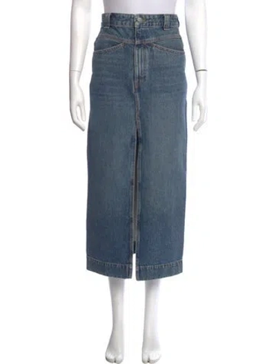 Pre-owned Khaite Cutout Accent Midi Length Skirt In Blue