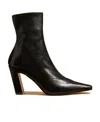 Khaite Nevada Mid-ankle Stretch Leather Boots In Black