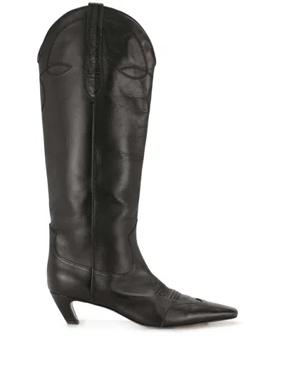 Khaite The Dallas 50mm Knee-high Boots In Black
