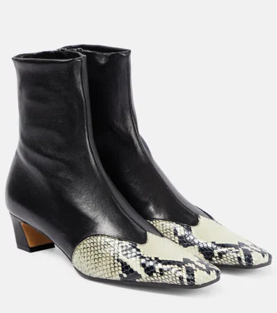 KHAITE DALLAS LEATHER ANKLE BOOTS