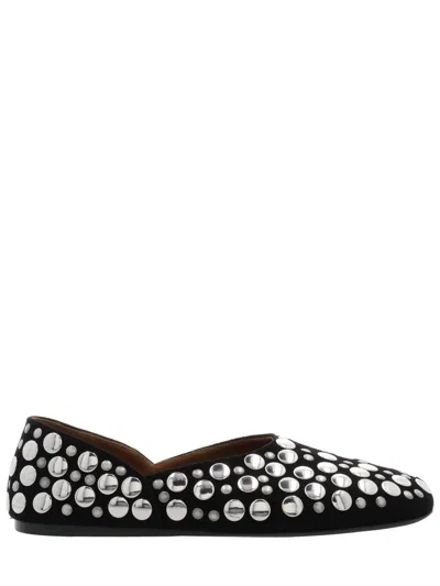 Khaite Jane Stud-embellished Leather Ballet Flats In Black