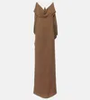 Khaite Dandora Draped Silk Gown In Brown