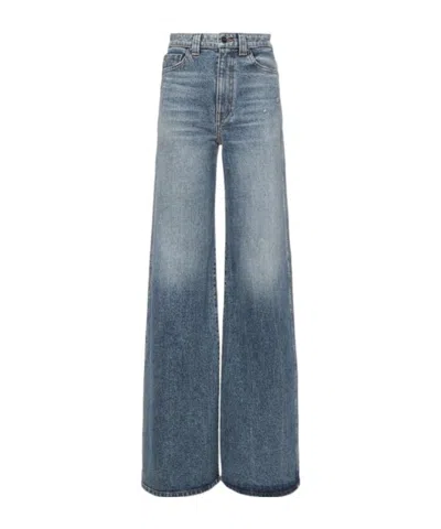 Khaite Dane Denim High Rise Jeans In Blue