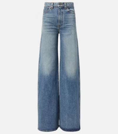 Khaite Dane Denim High Rise Jeans In Blue