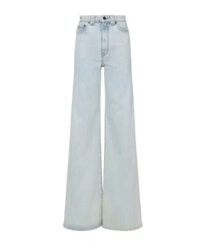Khaite Dane High Rise Denim Jeans In Green