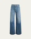 Khaite Sowen Rigid Mid-rise Wide-leg Jeans In Heath