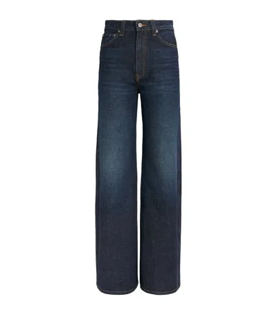 Khaite Dane High-rise Wide-leg Jeans In Blue