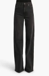 Khaite Dane High Waist Wide Leg Jeans In Black