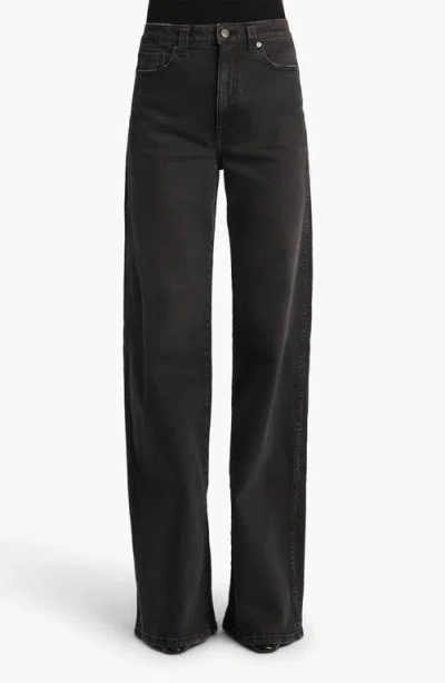 Khaite Dane High Waist Wide Leg Jeans In Black