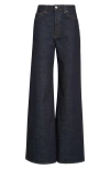 Khaite Delmonico Patch Pocket Wide-leg Jeans In Black