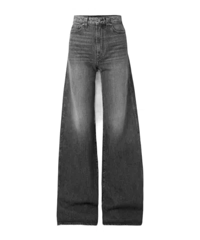 Khaite Dane High-waisted Wide-leg Jeans In Black