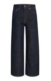 Khaite Dane Mid-rise Stretch Denim Wide-leg Jeans