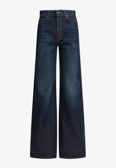 Khaite Dane Straight-leg Washed Jeans In Multi
