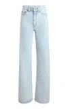 Khaite Dane Stretch High-rise Flared Jeans In Light Wash