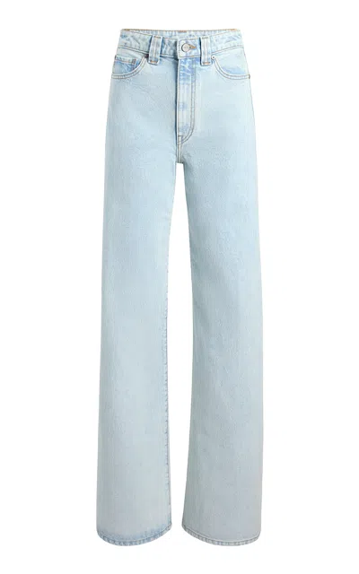 Khaite Dane Stretch High-rise Flared Jeans In Light Wash