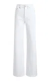 Khaite Danielle High Waist Straight Leg Jeans In White
