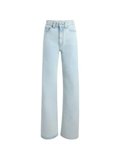 Khaite Dane Stretch Wide-leg Jeans In Blue
