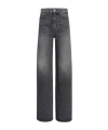 Khaite Dane Mid-rise Stretch Denim Wide-leg Jeans In Gray
