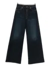 Khaite Dane High Waist Wide Leg Jeans In Blue