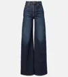 Khaite Abigail High Rise Straight Jeans In Blue