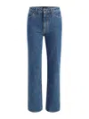 Khaite Danielle High Rise Straight Jeans In Blue