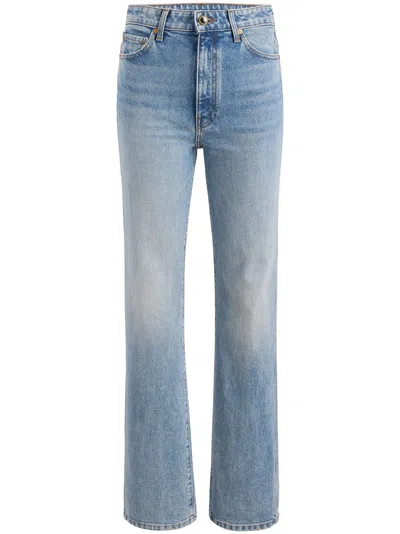 Khaite High-waisted Straight-leg 5-pocket Jeans In Blue