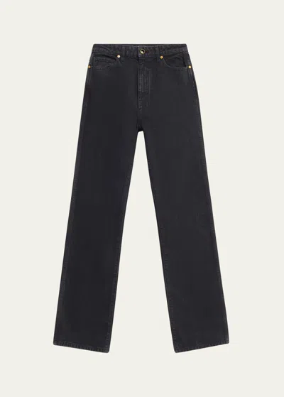 Khaite Danielle Enameled Button Jeans In Prescott