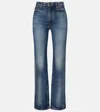 Khaite Danielle Stretch High-waist Straight-leg Jeans In Black