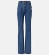 Khaite Abigail High Rise Straight Jeans In Blue