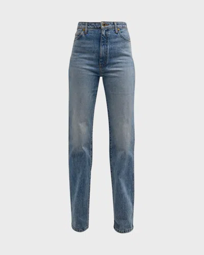 Khaite Danielle High-rise Straight-leg Jeans In Blue