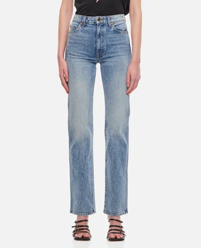 Khaite Danielle High Waisted Cotton Jeans In Blue