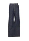 Khaite Delmonico Patch Pocket Wide-leg Jeans In Blue