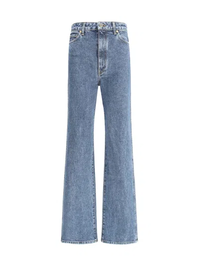 Khaite Blue Cotton Flared Jeans